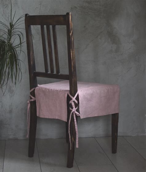 Custom Dining Chair Cover With Skirt in Dusty Pink Handmade - Etsy