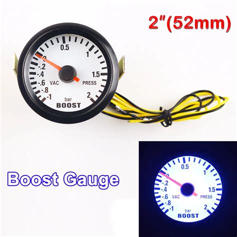 DRAGON GAUGE Car Gauge 2 52mm Bar Turbo Boost Gauge 1 2 Bar Vacuum