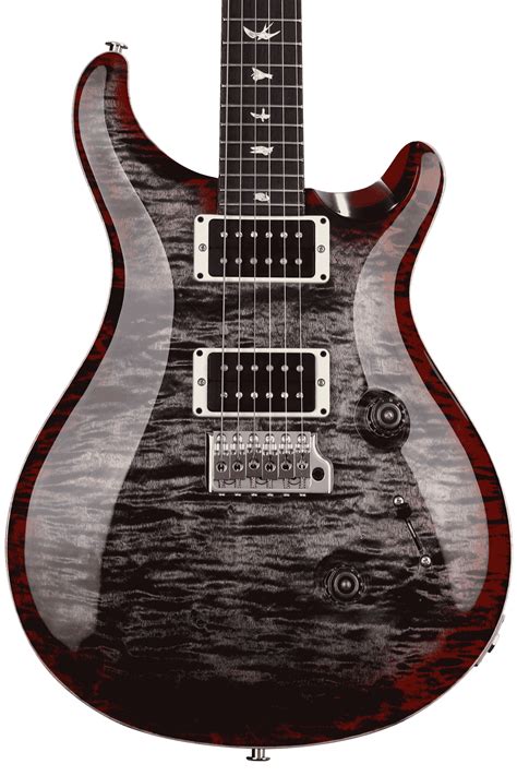 Prs Custom 24 Electric Guitar With Pattern Thin Neck Charcoal Cherry