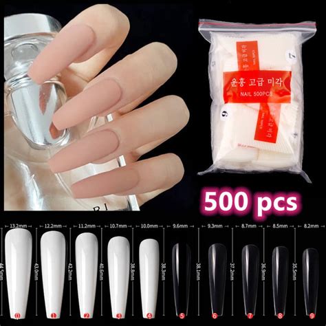 Pcs Xxxl Extra Long Frech Fake Nails Curve Clear Nails Tips Press