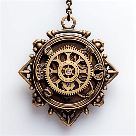 Premium Photo Isolated Of Steampunk Inspired Gear Pendant Steampunk