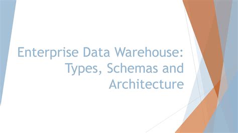 Enterprise Data Warehouse Types Schemas And Architecture PPT