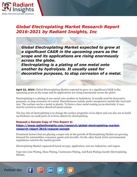 PPT Electroplating Market Global Insights Future Trend Forecast