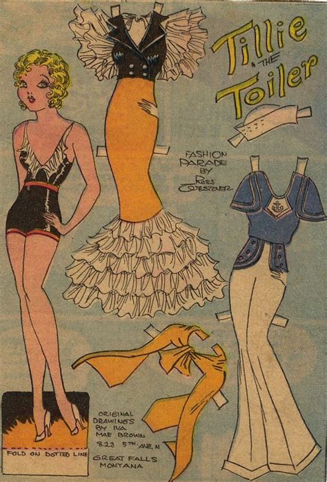 Tillie Toiler Paper Doll By Iva Mae Brown 1934 Dibujos Pin Up Paper