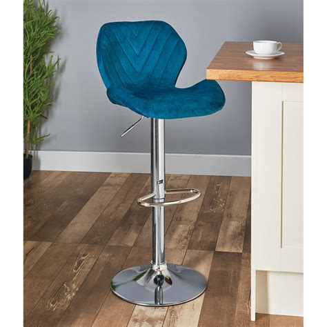 Teal Linear Bar Stool