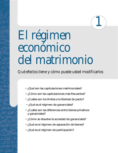 El R Gimen Econ Mico Del Matrimonio