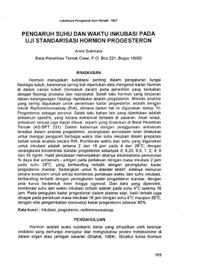 PENGARUH SUHU DAN WAKTU INKUBASI PADA UJI STANDARISASI HORMON PROGESTERON