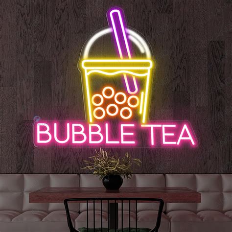 Neon Sign Boba Tea Neon Sign Bubble Tea Neon Signs Neon Light Neon