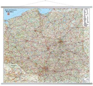 Polska Mapa samochodowa ścienna 1 650 000 Opracowanie zbiorowe