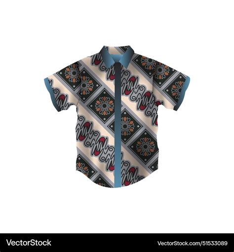 Casual indonesia batik shirt design mockup Vector Image