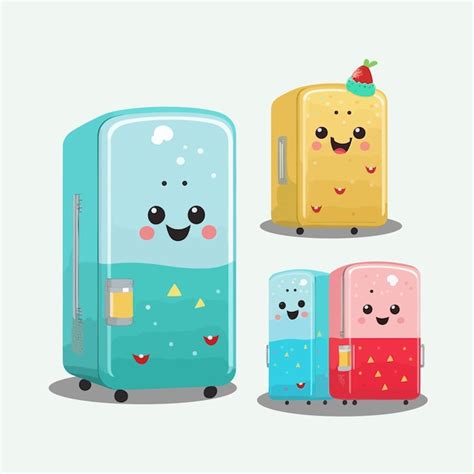 Premium Vector | Vector cute refrigerator cartoon style