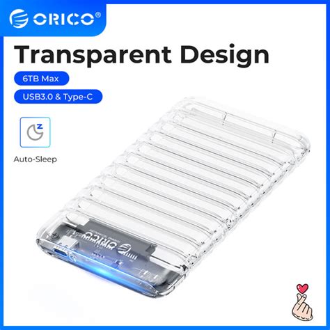 ORICO Transparent HDD Case SATA To USB 3 0 Hard Drive Case External 2 5