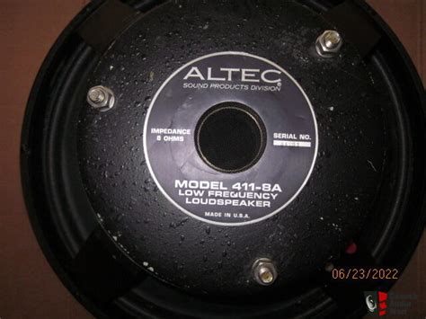 Altec Lansing 15 Inch Low Frequency Speaker Driver Model 411 8A Raw