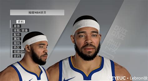 JaVale McGee Cyberface Hair And Body Model GSW Version By Lebron Xu