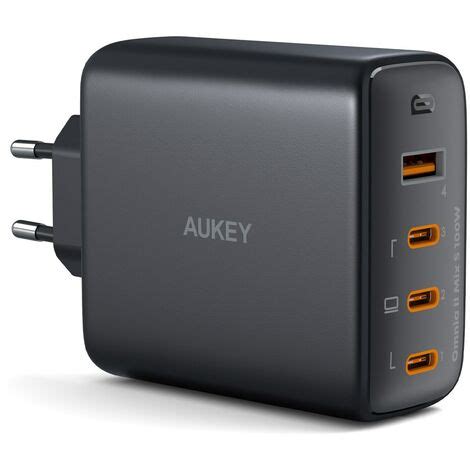 Chargeur Mural Aukey Pa B S Omnia Ii Gan Xusb C Xusb A Pd Pps W