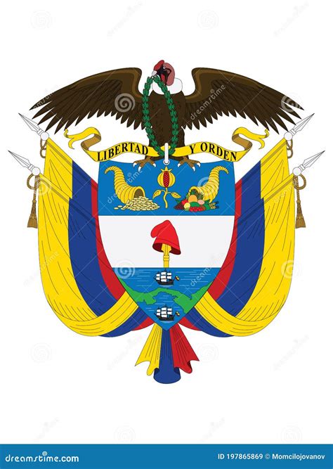 National Coat of Arms of Colombia Stock Vector - Illustration of arms ...