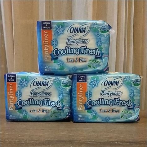 Jual Charm Pantyliner Cooling Fresh Long Wide 28 Pads Shopee Indonesia