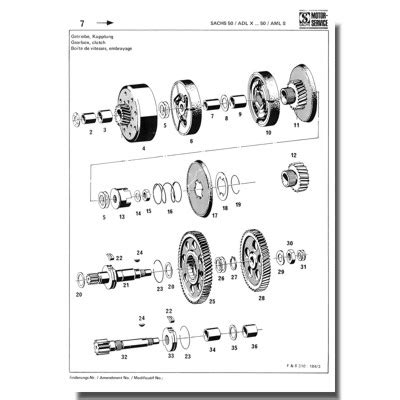 Schreiber Zweiradshop De Ersatzteilliste SACHS Motor 50 2 Gang