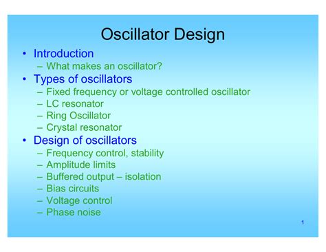 Oscillator Design