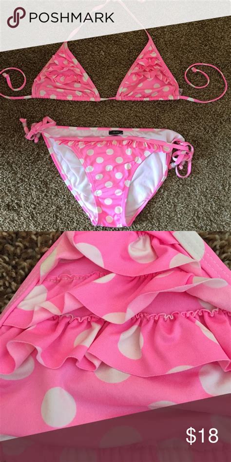 2 Piece Bikini Pink Polka Dots Bikinis Hot Pink