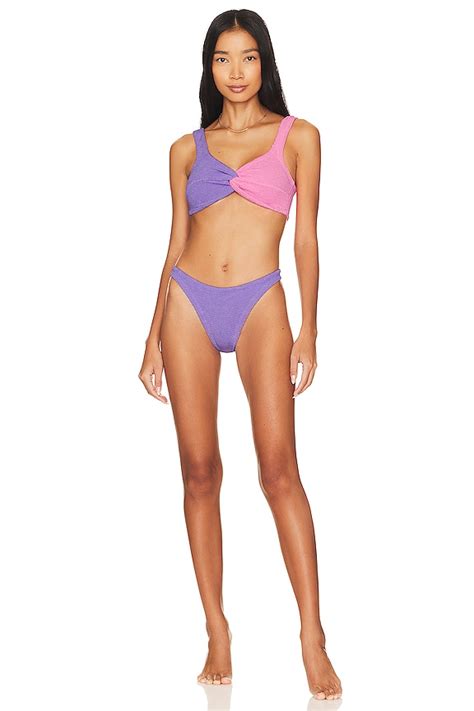 Hunza G Duo Chelsea Bikini Set In Lilac Bubblegum Revolve