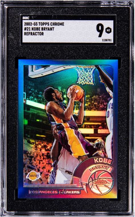 Topps Chrome Refractor Kobe Bryant Sgc Mt