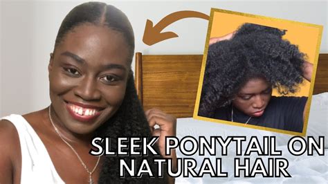 Sleek Low Ponytail On Thick Natural Hair No Heat No Flakes Youtube