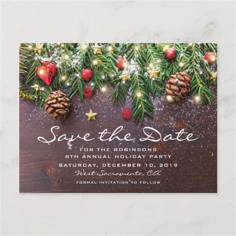 Christmas Party Save The Date Postcards | Zazzle UK