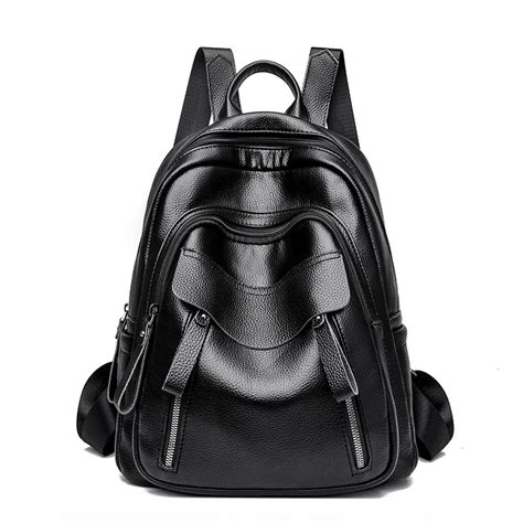 Womens Trend Pu Leather Backpack Female Large Capacity Simple Style Rucksacks Ladies Fashion