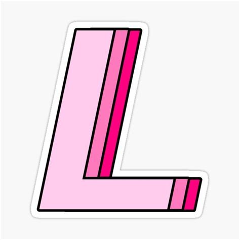 Letter L Pink Stickers for Sale | Lettering, Lettering alphabet ...