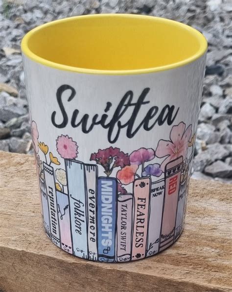 Taylor Swift Mug Floral Bookcase Albums Design Swiftea Etsy Uk