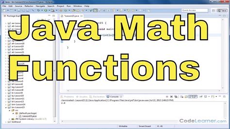 Java Programming Tutorial 25 Math Class Methods Youtube