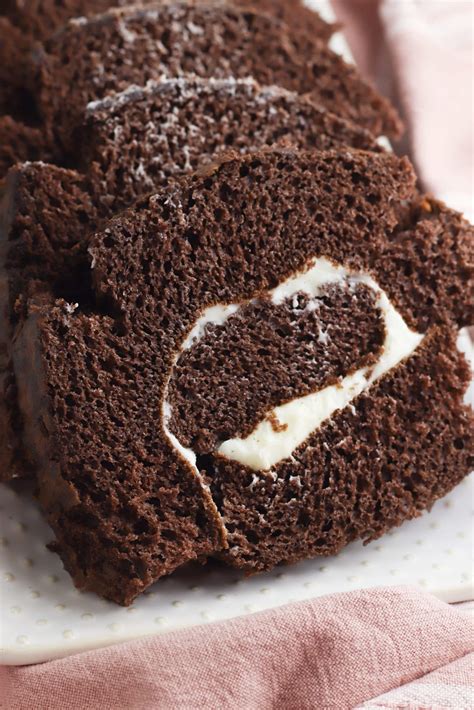 Chocolate Cake Roll with Cream Cheese Filling - When is Dinner