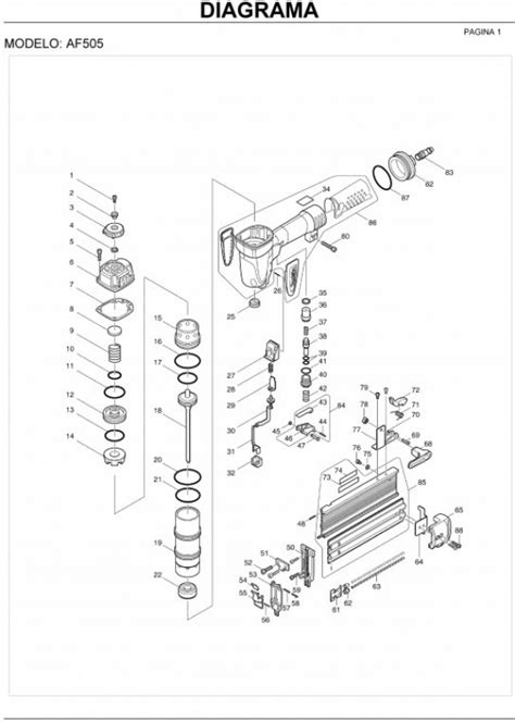 Despiece Clavadors Neumática AF505 Makita La Casa del Repuesto