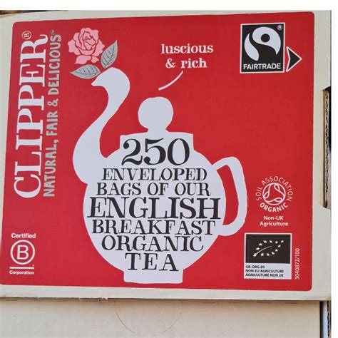 Clipper Organic Fairtrade English Breakfast Tea 250 Bags 0995kg English Corner Shop