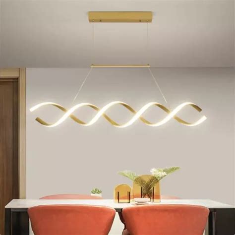 Lustre Pendente Led Ondas Mesa Jantar 30w Escritório Moderno