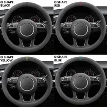 Car Steering Wheel Covers Cowhide Suede Steering Wheel Cover Wrap