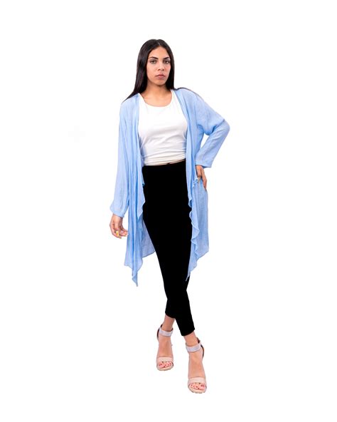 Blue Open Jacket Long Shrug Lazydaisystore