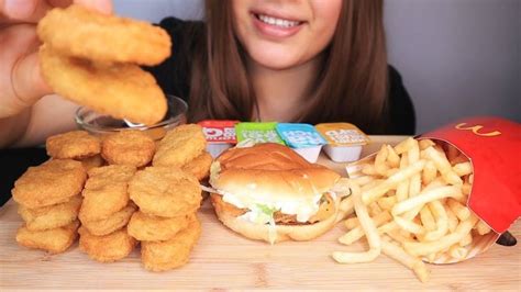 Asmr Mcdonalds Chicken Nuggets Mcchicken And Fries Mukbang No Talking