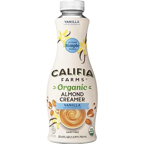 Amazon Califia Farms Organic Vanilla Almond Milk Coffee Creamer