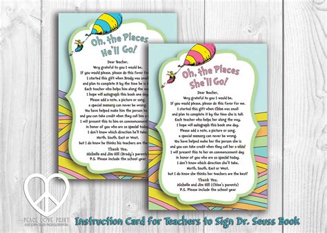 Oh The Places You Ll Go Instruction Card For Teachers To Etsy Australia