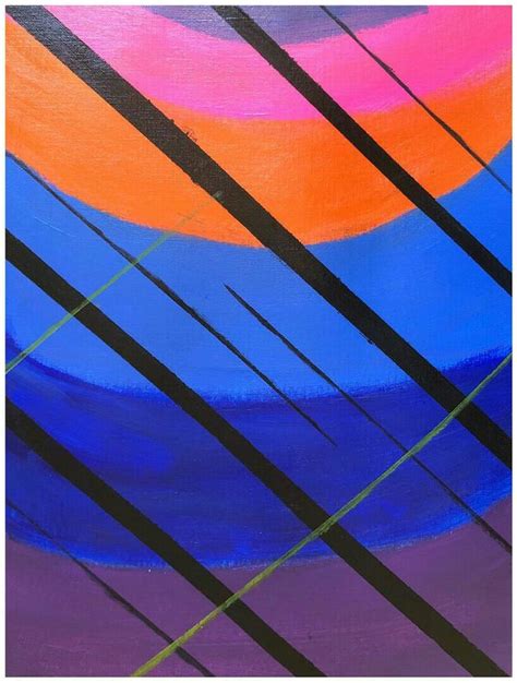 An Abstract Painting With Lines And Colors