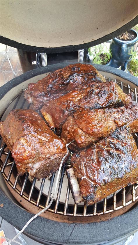 Thanks For The Advice My First Smoke Short Ribs A La Kamado Joe Jr R Bbq