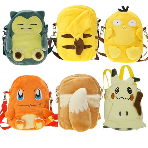 Pok Mon Crossbody Bag Para Meninos E Meninas Pikachu Charmander Psyduck