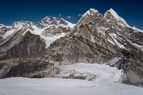 Everest Mountain View From Mera La Pass Khumbu Region Nepal Stock