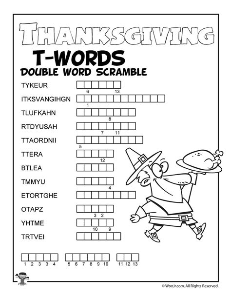 Thanksgiving Word Scramble For Kids Printable Tedy Printable Activities