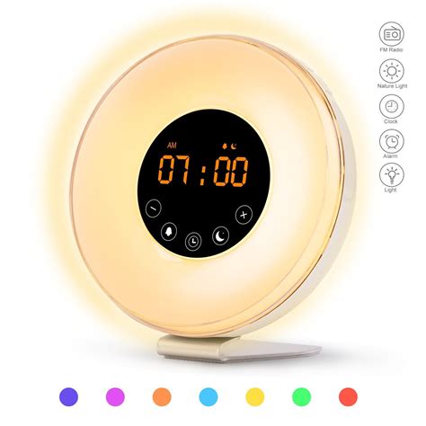 Sunrise Alarm Clock Wake Up Light With Sunrise Sunset Simulation 6