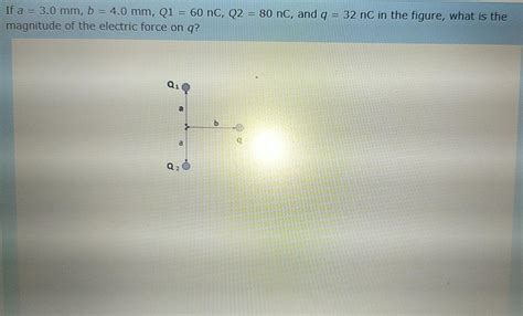 Solved If A 3 0 Mm B 4 0 Mm Q1 60 NC Q2 80 NC Chegg