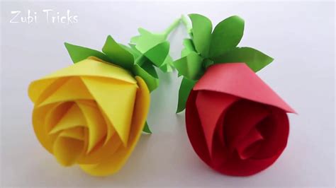 How To Make Paper Flower Rose Flower Making With Paper Diy Paper Craft