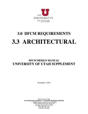 Fillable Online Facilities Utah DESIGN REQUIREMENTS 3 3 ARCHITECTURAL